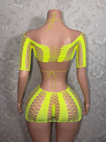 Karma Electra 4 Piece Fishnet Skirt Set Fits XS-L
