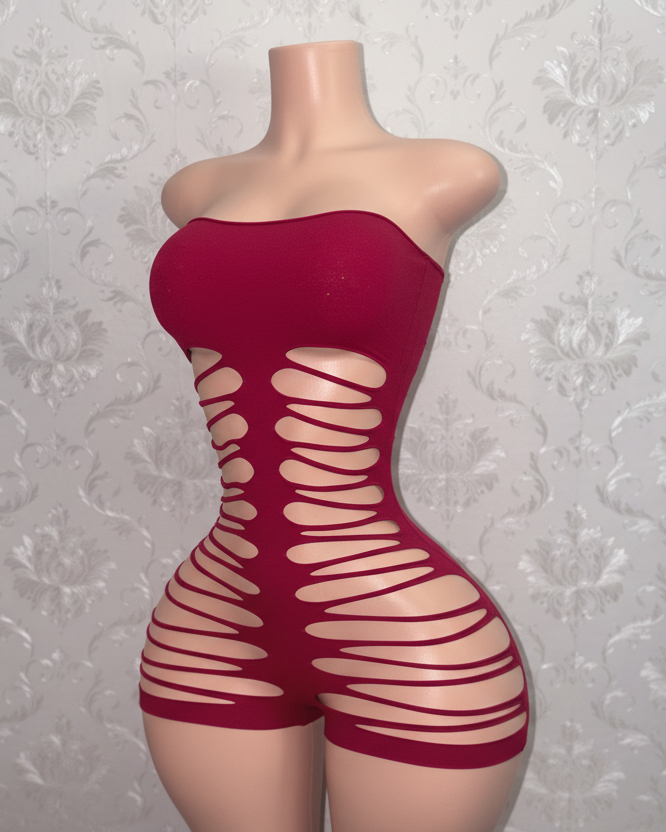 Jae Sheer Mesh Slits Romper Fits M-XXL