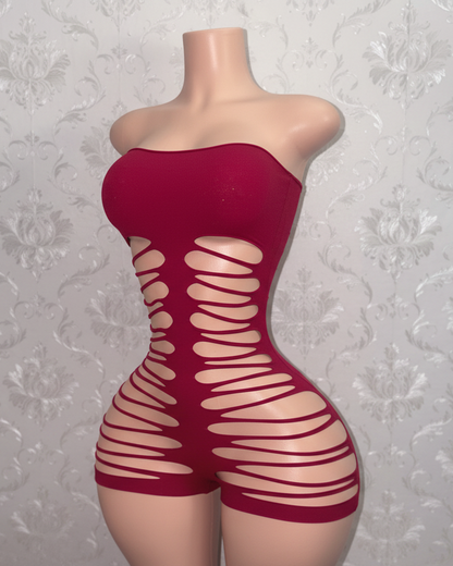 Jae Sheer Mesh Slits Romper Fits M-XXL