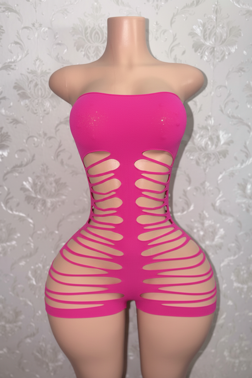 Jae Sheer Mesh Slits Romper Fits M-XXL