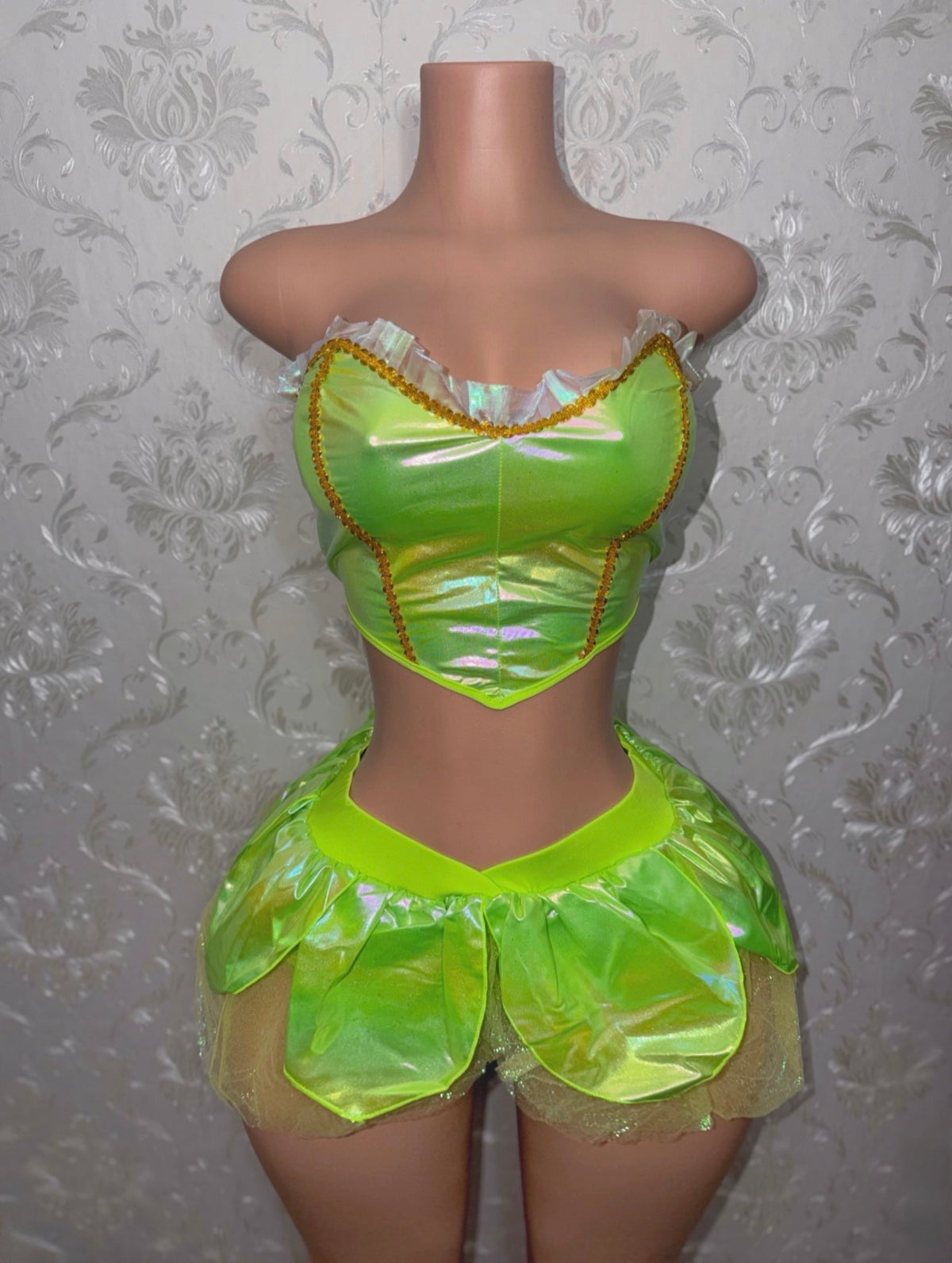 Fairy Princess Costume with Chiffon Tutu Skort 2 Piece Set Optional Wings and Thong