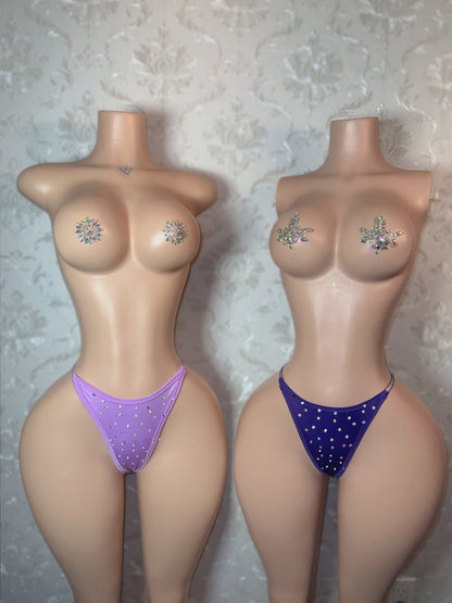 Corded Thong Optional Rhinestones 1 Piece Single One Size XS-XL