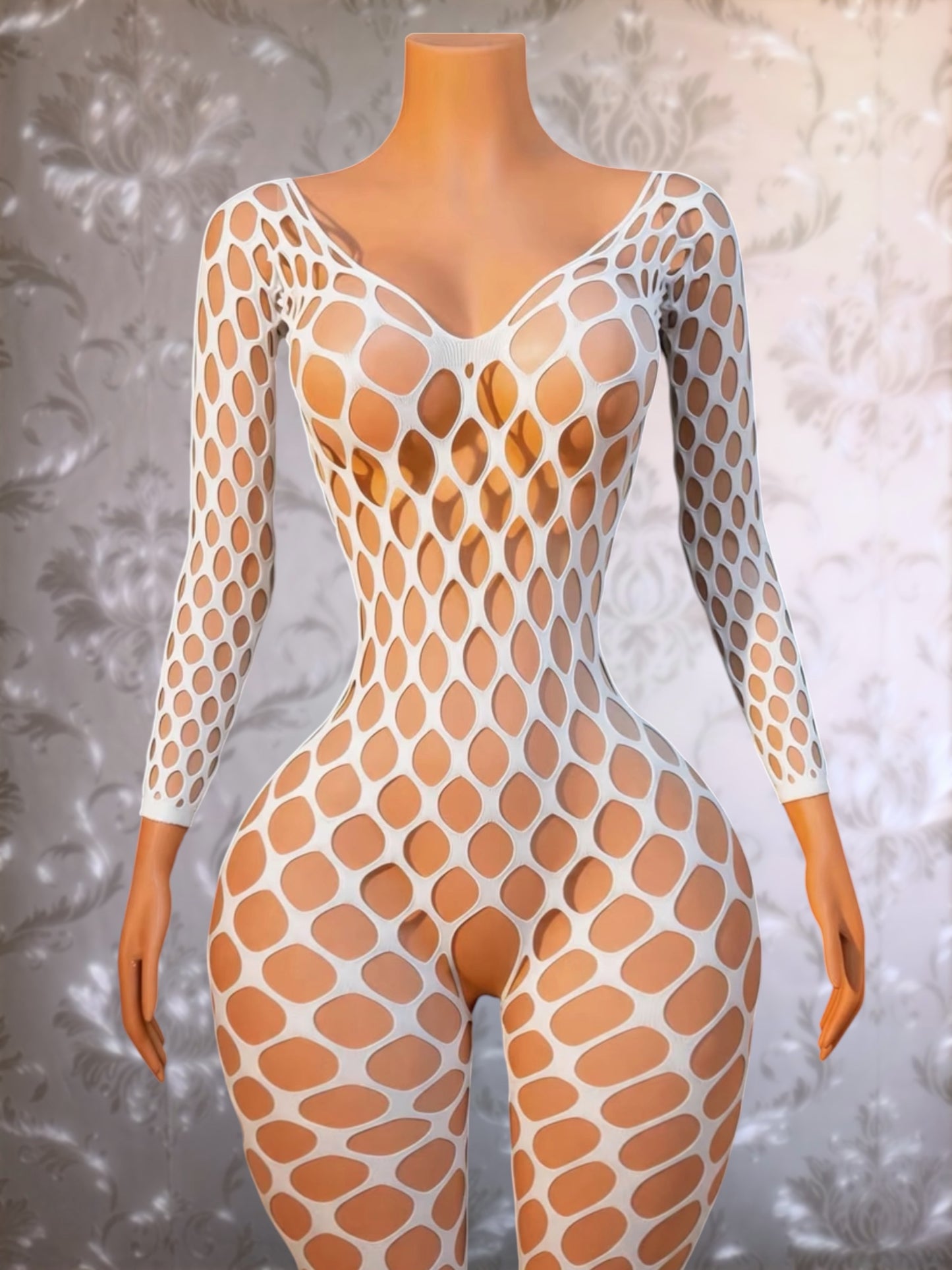 Rayna Crotchless Fishnet Bodystocking Fits XS-L