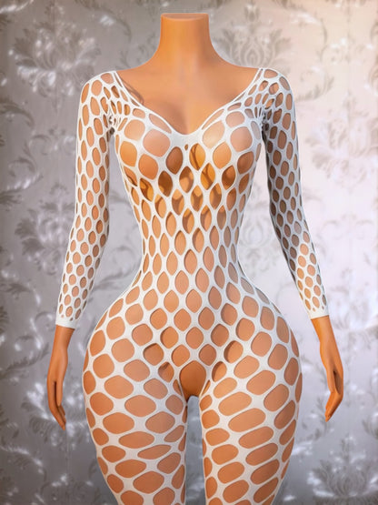 Rayna Crotchless Fishnet Bodystocking Fits XS-L