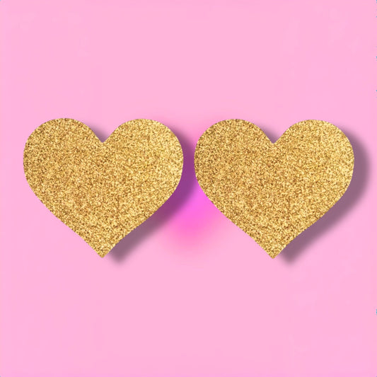 Glitter Pasties — Gold Heart