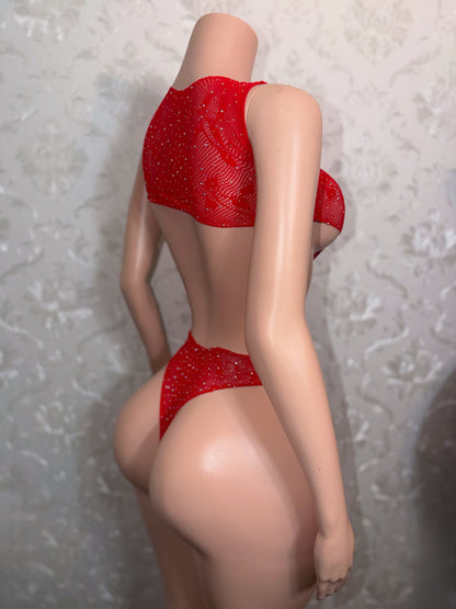 Snowie Bodysuit with Free Glitter Pasties Fits XS-L