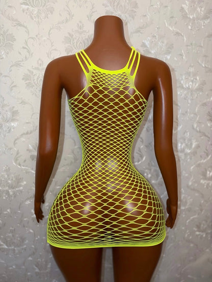 Body Fishnet Bodycon Dress One Size Fits All