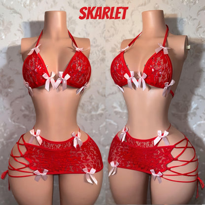 Floral Lace Skirt Set Collection Fits XS-L