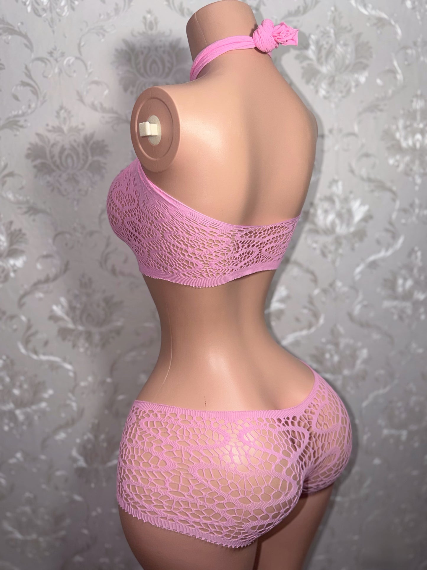 Be Mine Low Rise Fishnet Shorts Set Fits XS-L