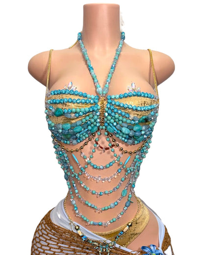 Bohemian Temptress Beaded Top 7 Piece Set Top Fits All Sizes