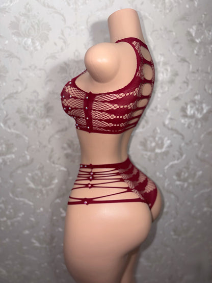 Nairobi Fishnet Cheeky Set Fits XS-L