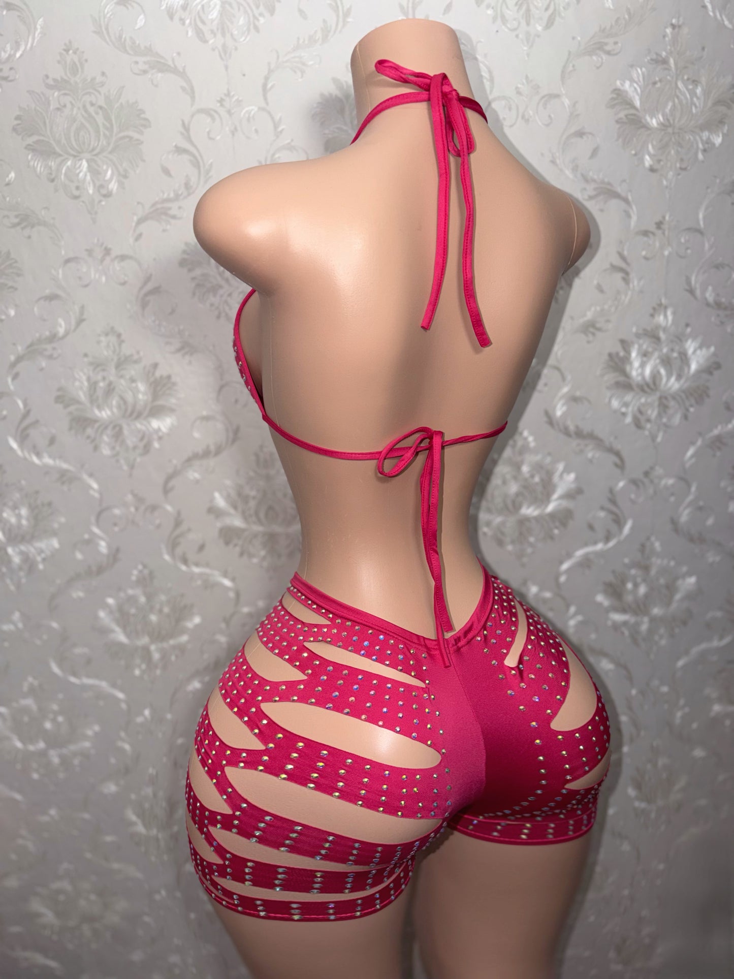 Magenta Valentina Slit Shorts Set Fits S-L