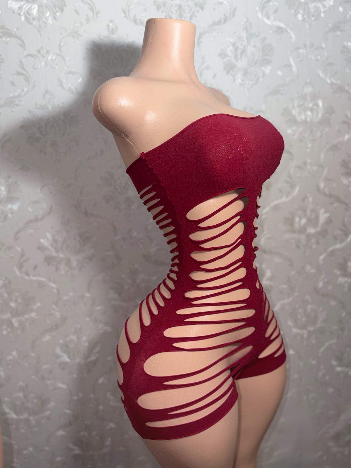 Jae Sheer Mesh Slits Romper Fits M-XXL