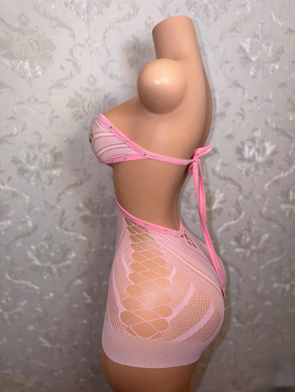 PLT Strapless Fishnet Rompers Now With More Stones Fits XS-L