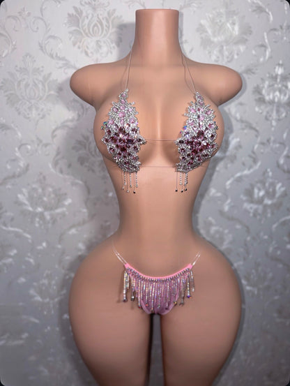 Dripping In Diamonds Crystal Bikini Birthday Set Upgraded Tassels