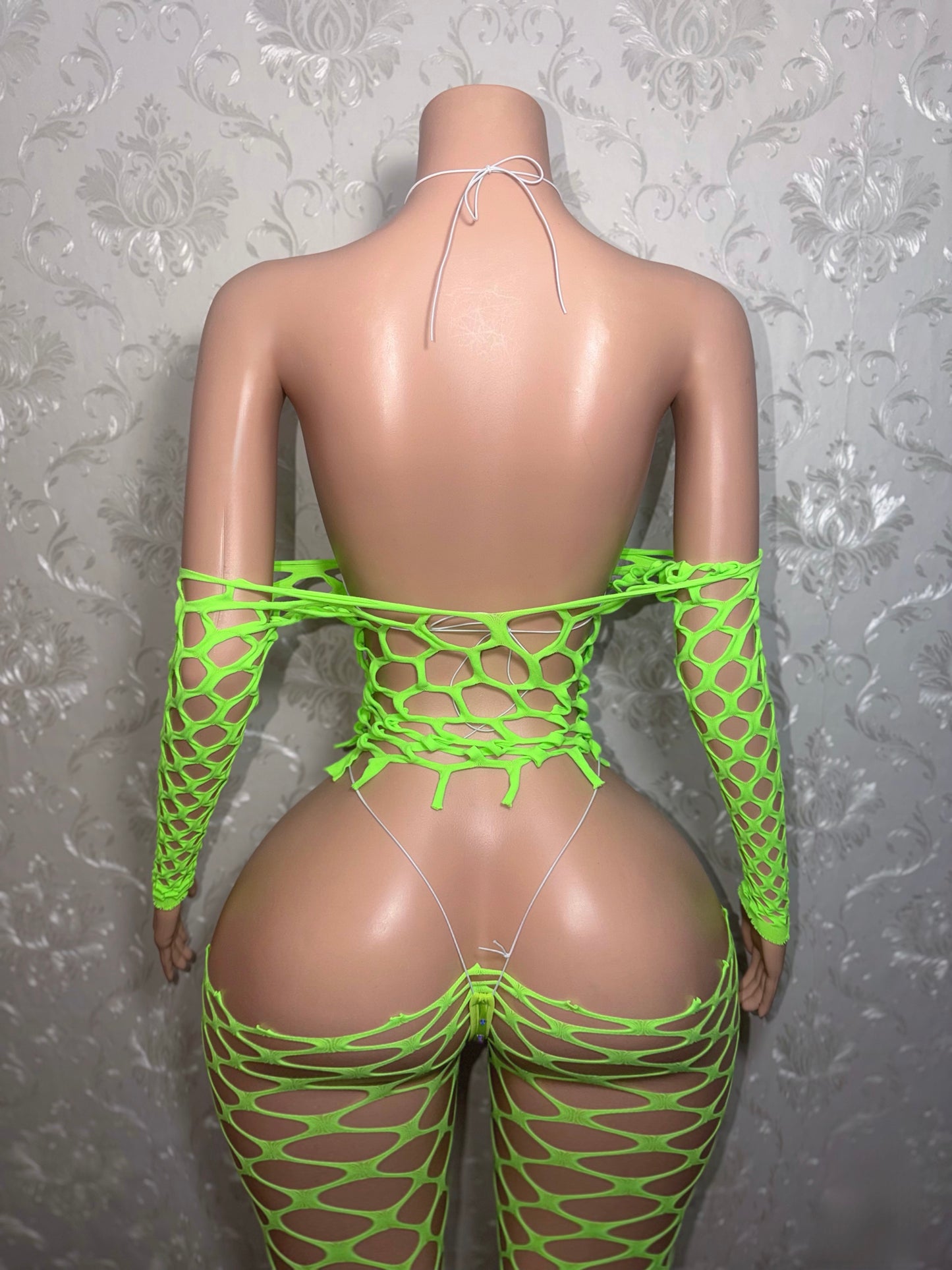 Icelyn 4 Piece Full Top Fishnet Set Fits XS-L