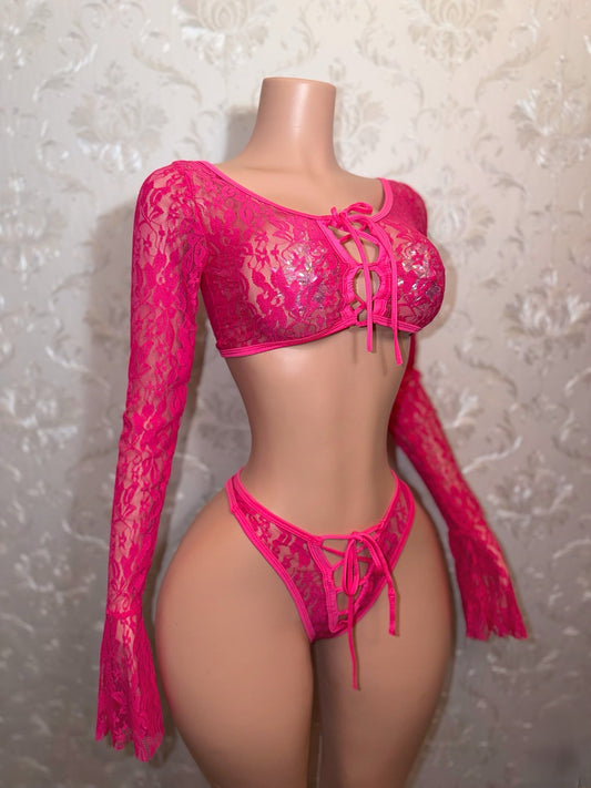 Garden Nympho Lace Tulip Sleeve Set Fits S-L