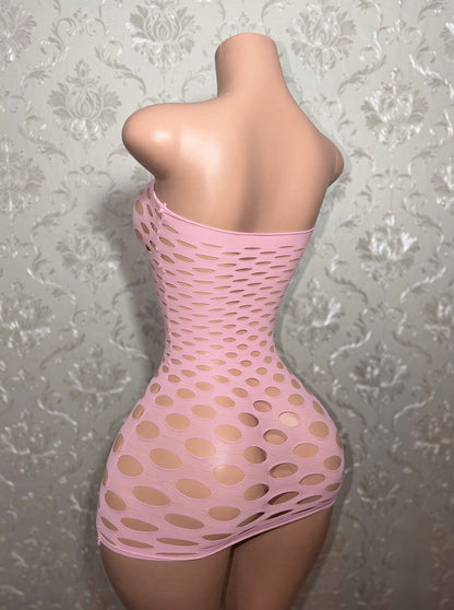 Money Maker Fishnet Dress Fits XS-XL