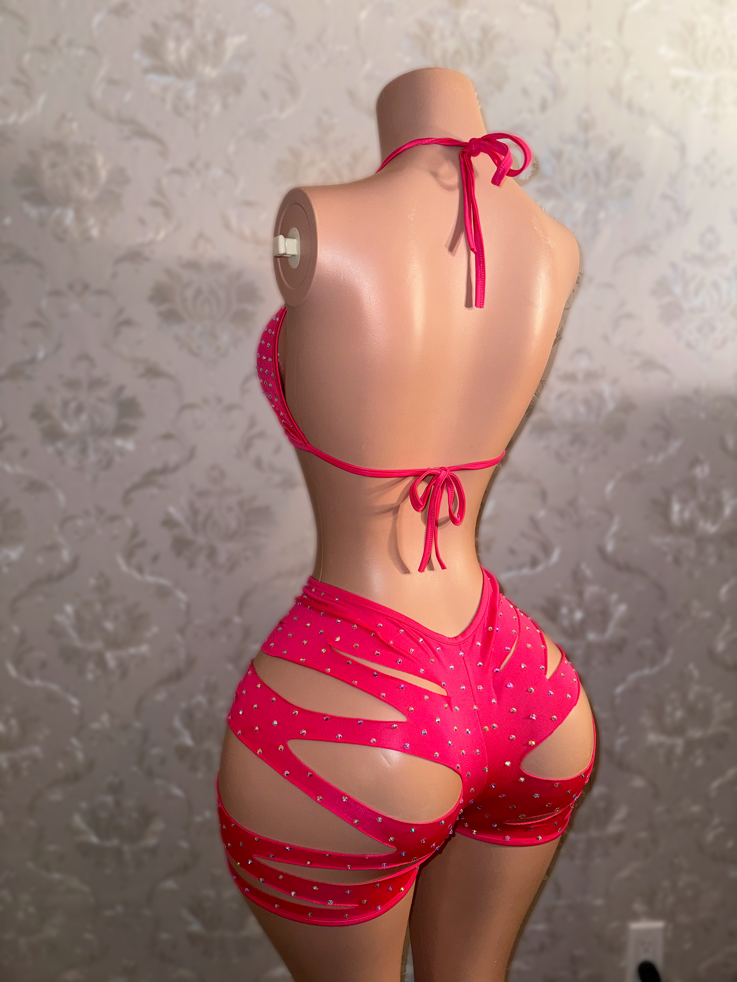 Valentina Diamond Slits Shorts Set