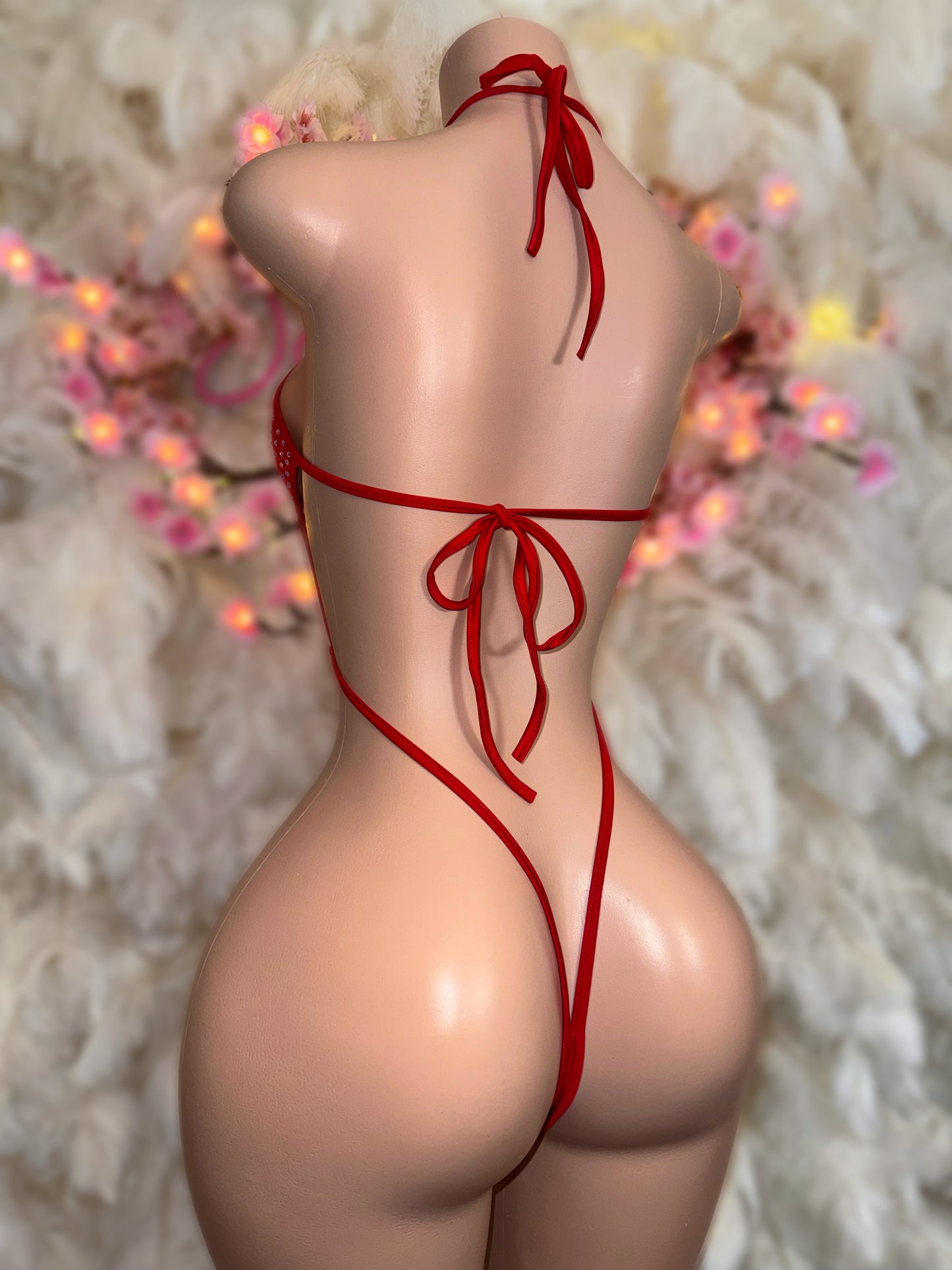 Don Who Leo Rhinestone Star Criss Cross One Piece Fits XS-M