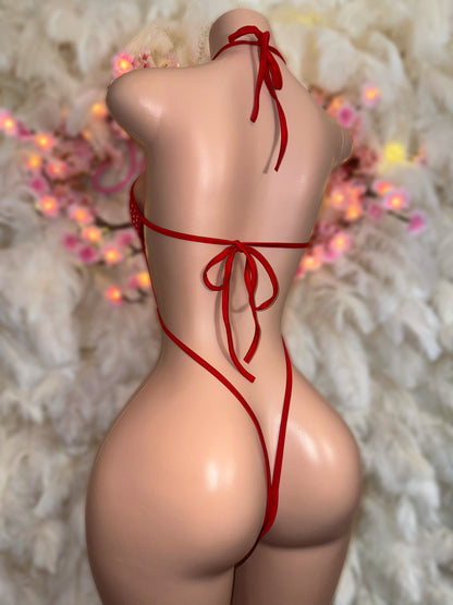 Don Who Leo Rhinestone Star Criss Cross One Piece Fits XS-M