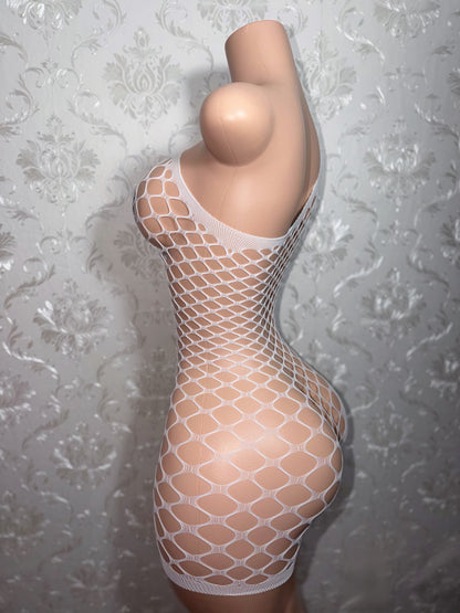 Holiday Fishnet Romper Optional Stones Fits XS-L