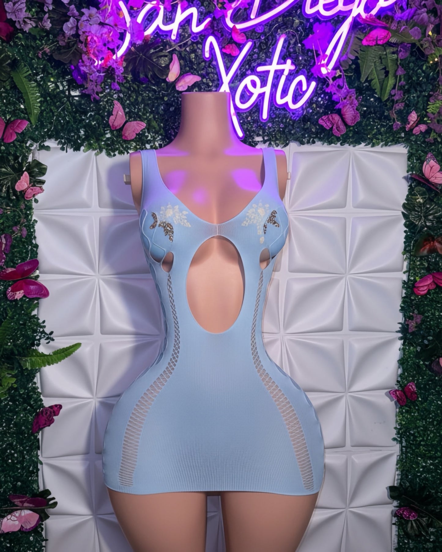 Tracie Fishnet Dress Fits XS-XL