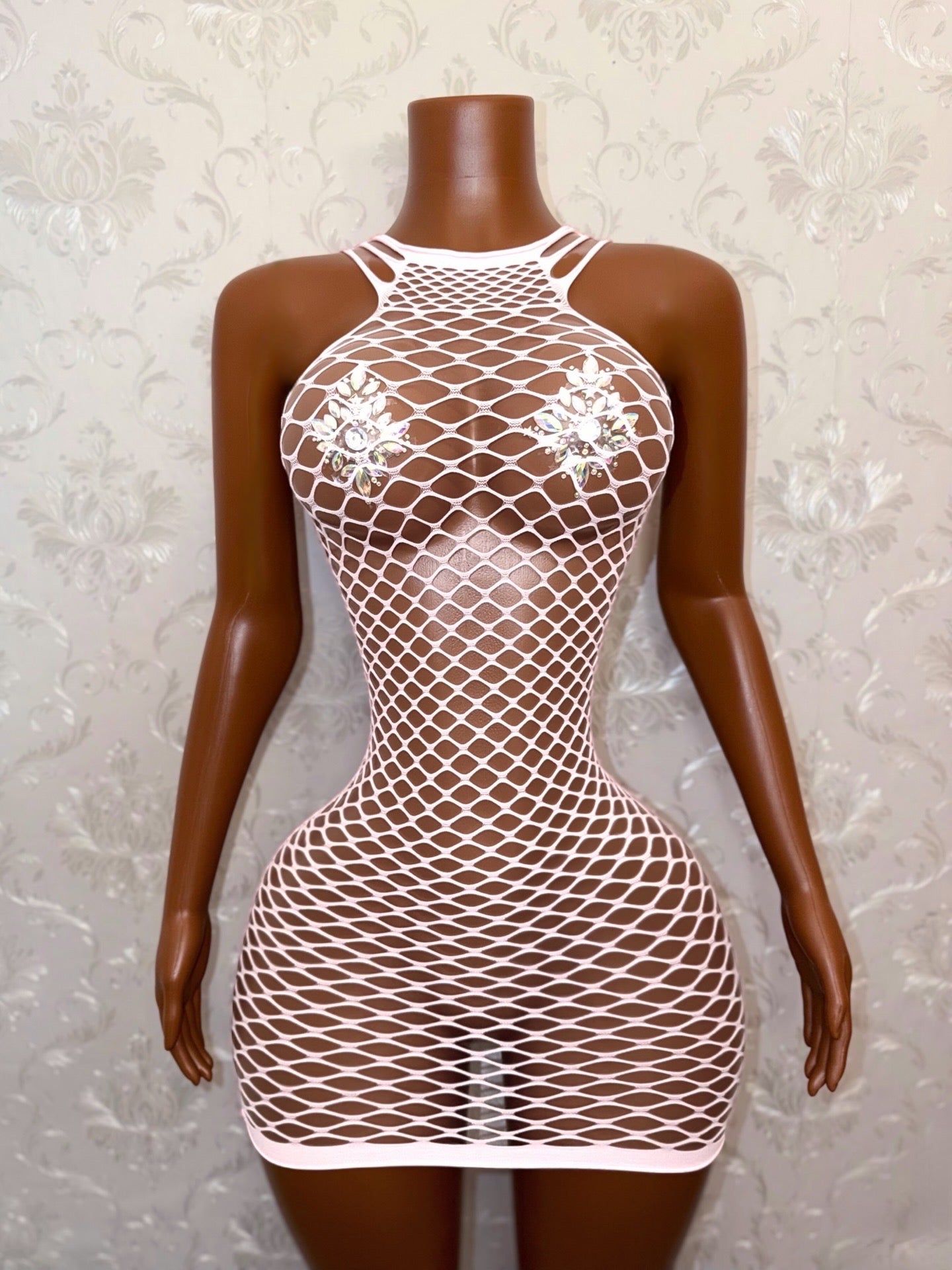Body Fishnet Bodycon Dress One Size Fits All