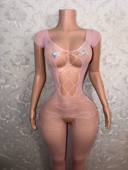Rozay Short Sleeve Fishnet Bodystocking Fits XS-M