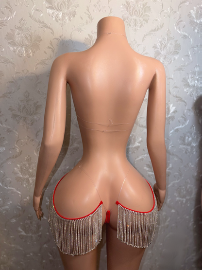 Queen Of Diamonds Crystal Appliqué 2 Piece Set With Tassel Chaps