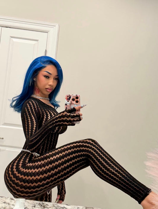 Sevyn Fishnet Jumpsuit Fits XS-XL