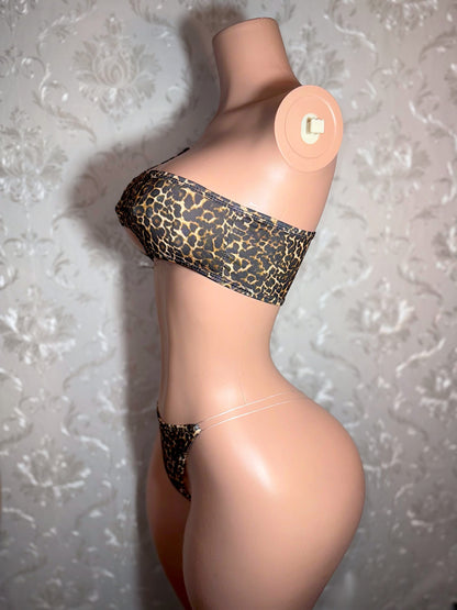 Latte — Leopard Bikini Optional Rhinestones