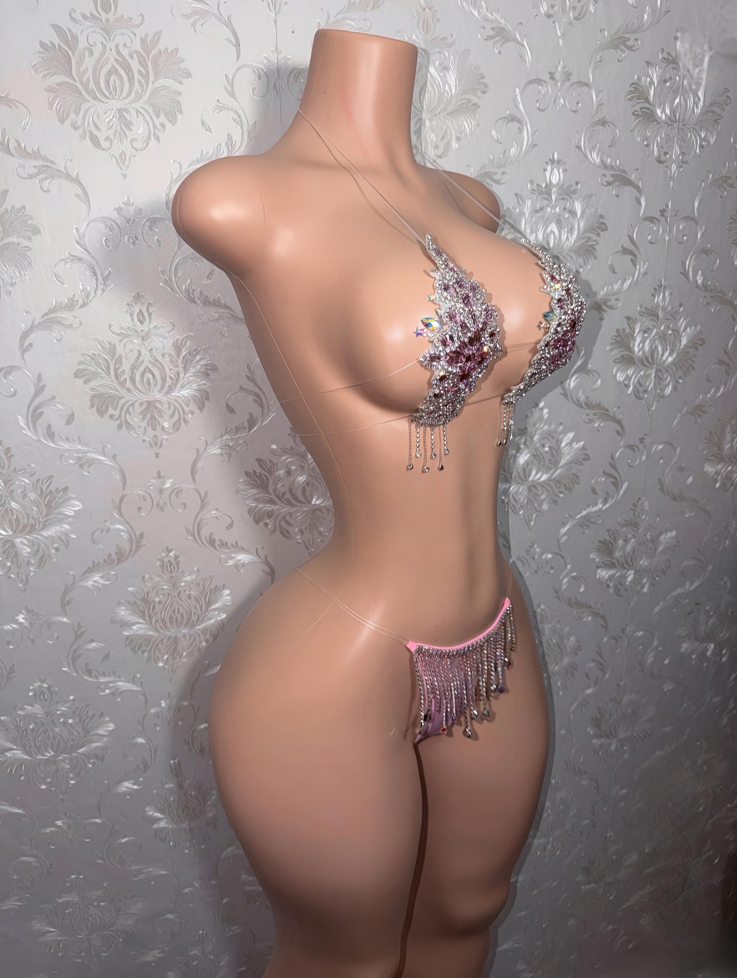 Dripping In Diamonds Crystal Bikini Birthday Set Upgraded Tassels