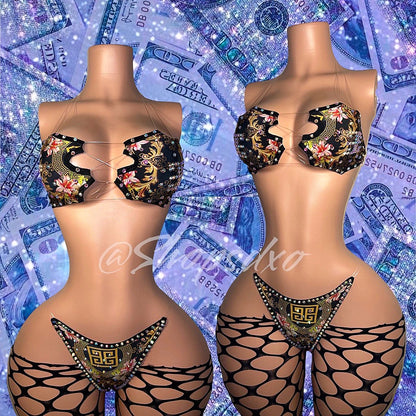 Vixen 2 Piece Optional Cutoff Fishnets