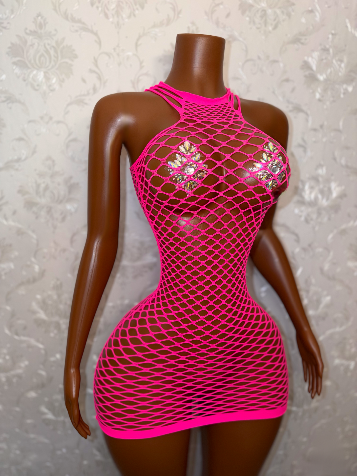 Body Fishnet Bodycon Dress One Size Fits All