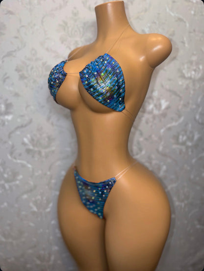 Neytiri Traditional Blue Tribal Triangle Bikini
