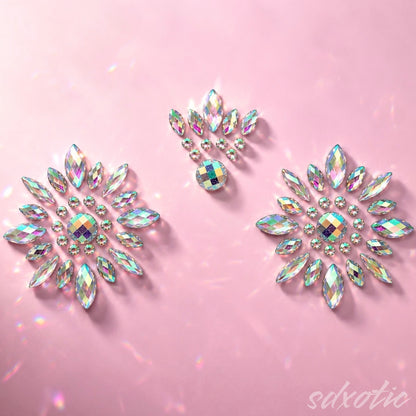 Crystal Pasties Mini Nipple Sticker 3 Piece Set