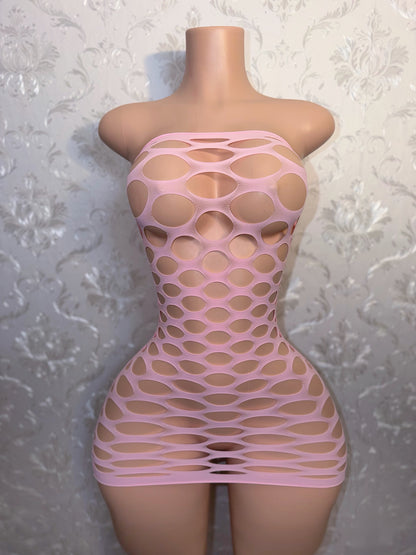 Money Maker Fishnet Dress Fits XS-XL