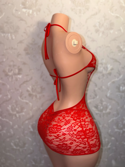 Cupid Lace Hater Mini Dress Set Fits S/M