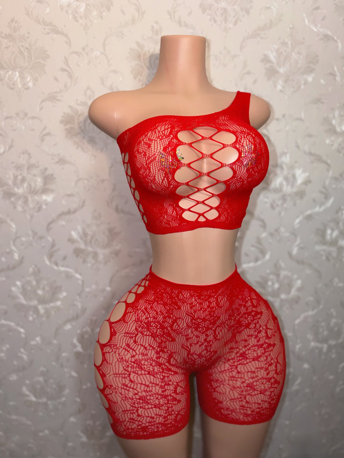 Penelope Fishnet Shorts Set Fits XS-L