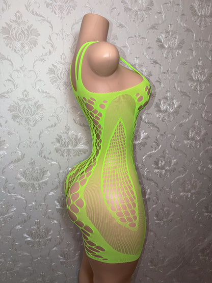Clover Fishnet Romper Fits XS-M