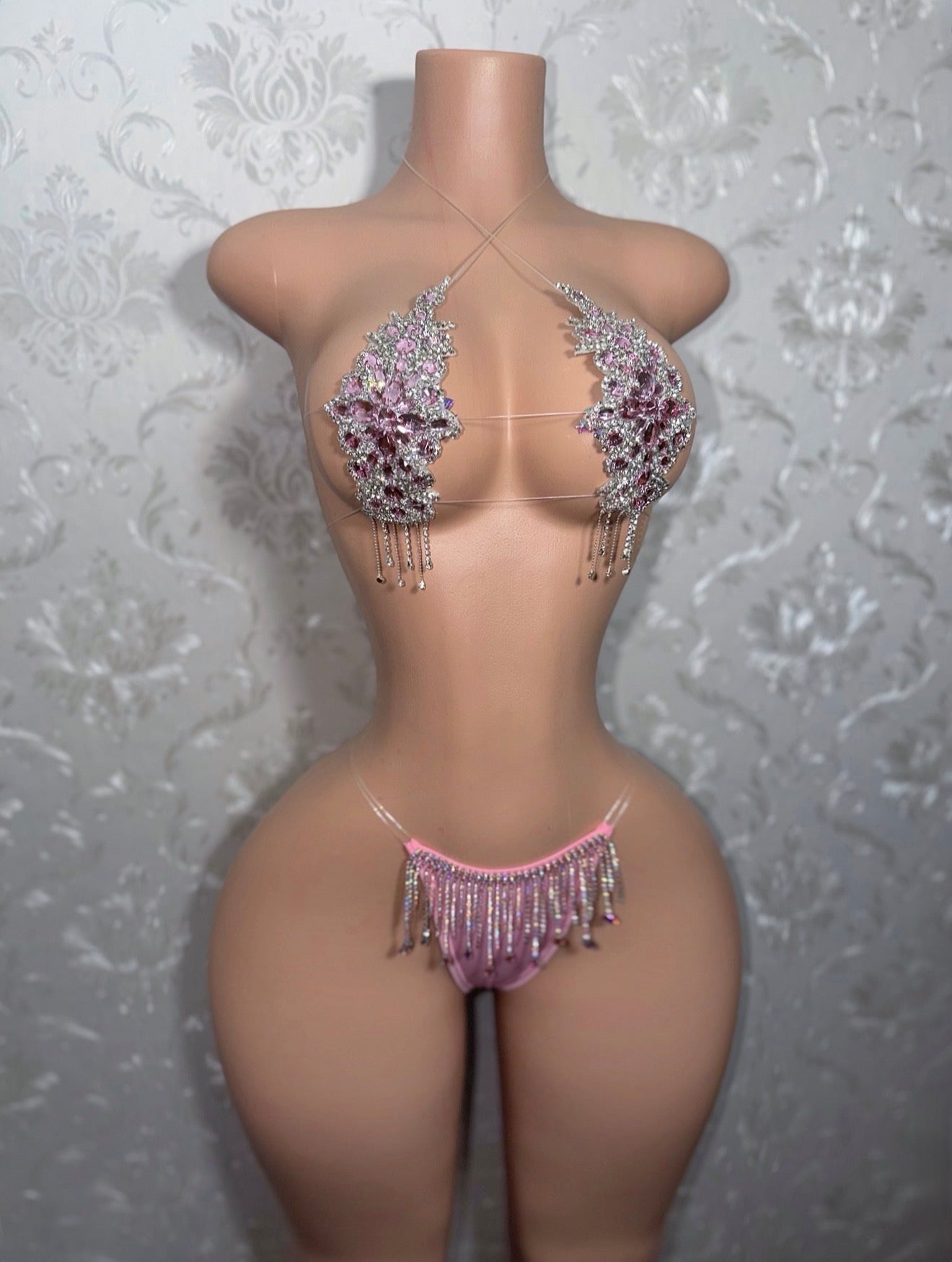 Dripping In Diamonds Crystal Bikini Birthday Set Upgraded Tassels