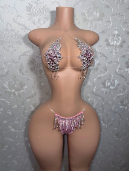 Dripping In Diamonds Crystal Bikini Birthday Set Upgraded Tassels