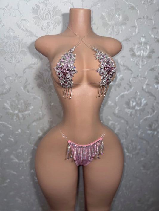 Dripping In Diamonds Crystal Bikini Birthday Set Upgraded Tassels