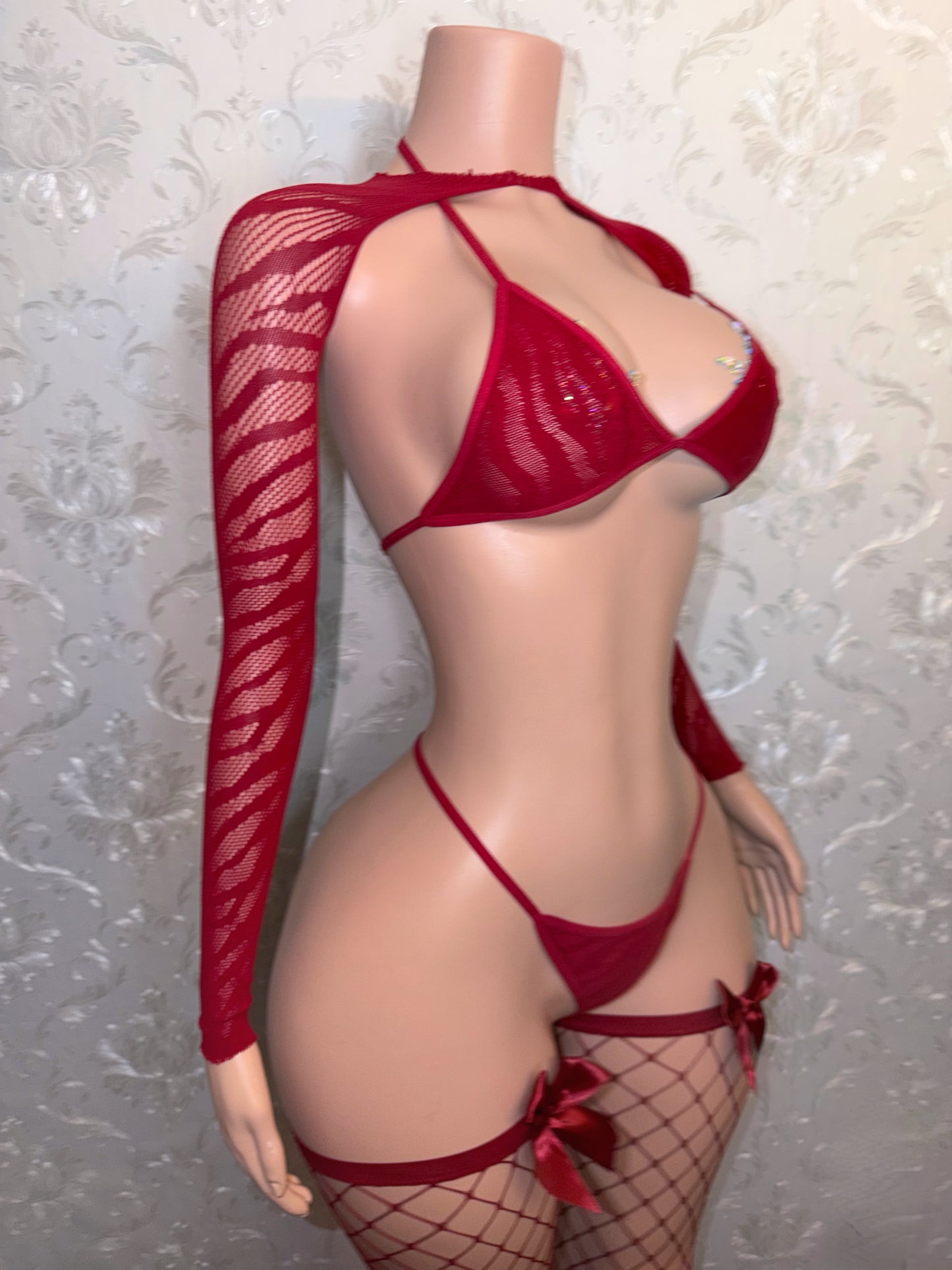 Zebra Mesh Kini 4 Piece Set Fits XS-L