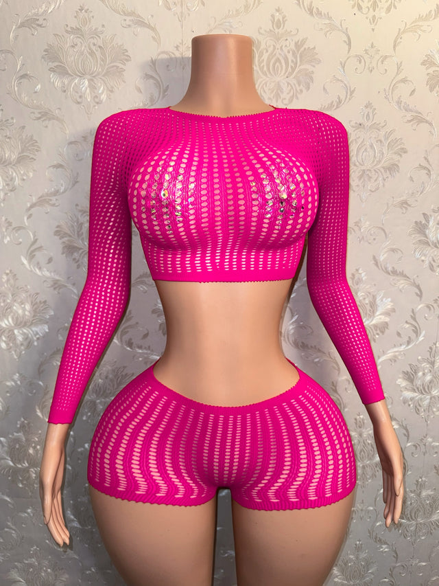 Caleesi Fishnet Shorts Set Fits XS-L