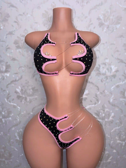 Mamacita Asymmetrical Rhinestone 2 Piece
