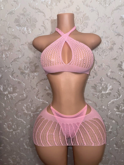 Kimmie — Fishnet Skirt Set Fits XS-M