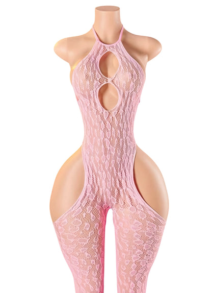Freaky Dancer Cheetah Fishnet Jumpsuit Fits S-XL