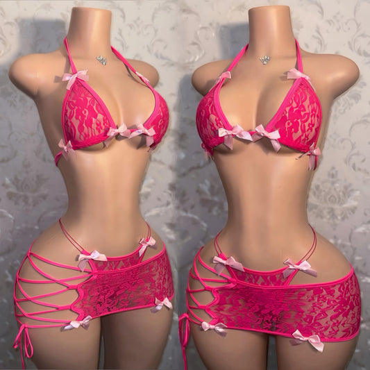 Floral Lace Skirt Set Collection Fits XS-L